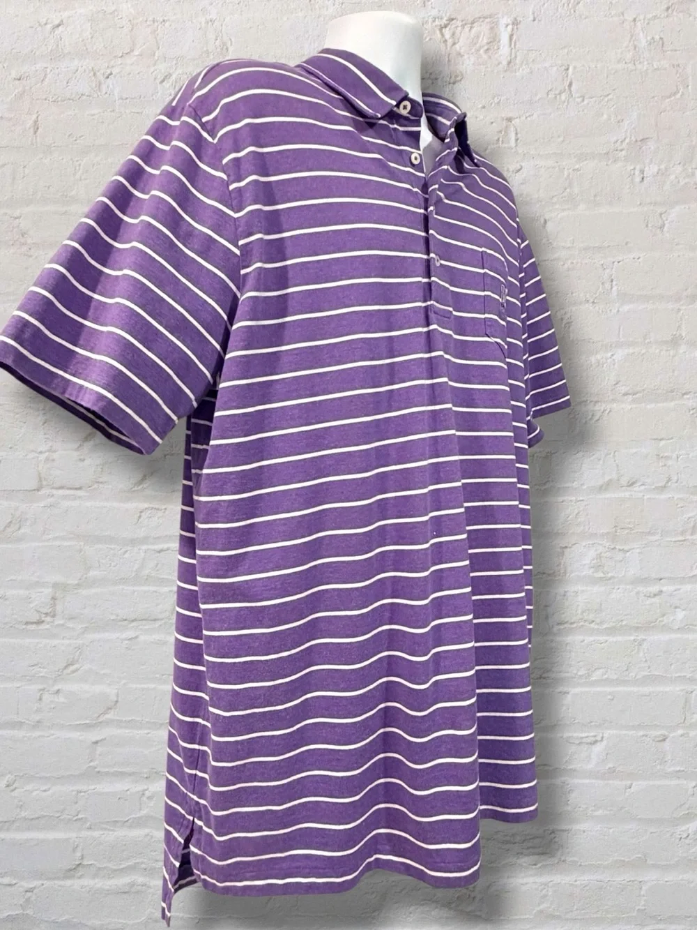 Polo Golf Ralph Lauren Vintage Lisle Polo XL Purple Stripe PVCC Country Clubj
